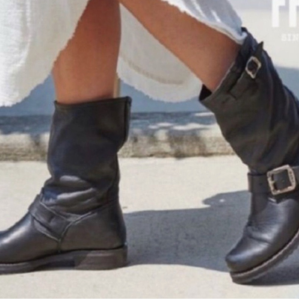 Frye Brown Leather Combat Boots - Picture 9 of 10